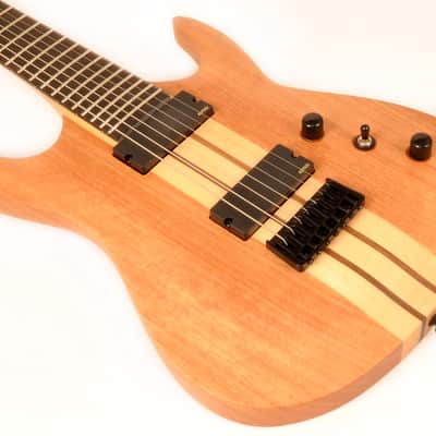 Agile 7 String 28" Scale Baritone Electric Guitar with EMG Pickups Septor Elite 728 EB EMG Natural Mahogany image 5