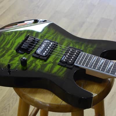 Jackson JS Series Dinky JS20 DKQ 2PT Electric Guitar Trans Green Burst image 3
