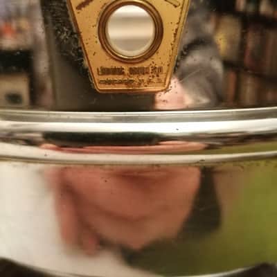 Ludwig No. 410 Super-Sensitive 5x14" Aluminum Snare Drum with Keystone Badge 1969 image 2