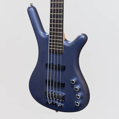 Warwick RockBass Corvette Basic 5 String Electric Bass Guitar - Ocean Blue Trans Satin image 3