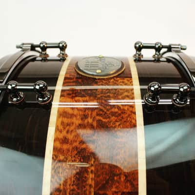 HHG Drums 14x8.5 Blackwood, Snakewood, And Maple Segmented Snare, High Gloss image 5