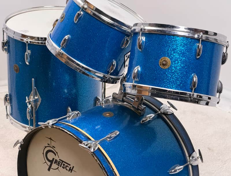 Gretsch 20/12/12/16" 60's Round Badge Drum Set - Blue Sparkle image 1