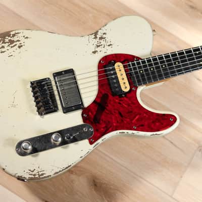 Shabat Lion Special Alder Humbucker Guitar w/ Ebony & Reverse Headstock – Cream image 9