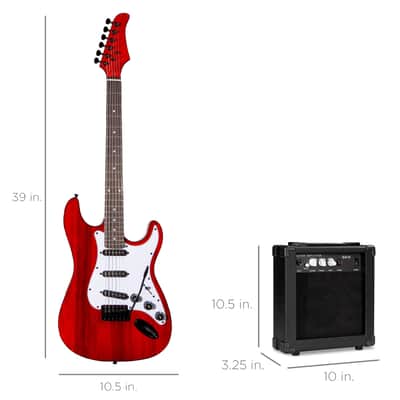 Best Choice Products Beginner Electric Guitar Kit w/ Case, 10W Amp, Tremolo Bar - 39in-3 Color Sunburst image 24