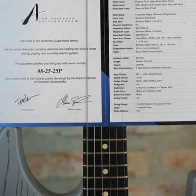 TOM ANDERSON Angel Player HH - Swamp Ash Body & Chocolate Maple Neck - Satin Organic Grain Super Sonic Gray image 23