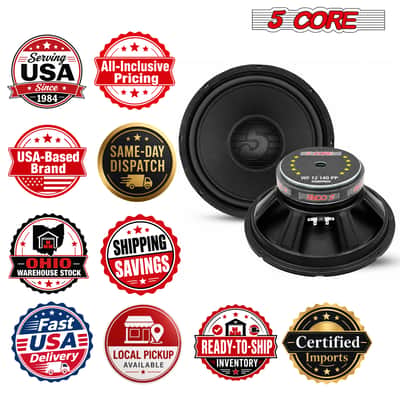 5 Core 12 Inch Car Woofer Audio Pair 400W 4Ohm Deep Bass Replacement Subwoofer for SUV Truck image 14