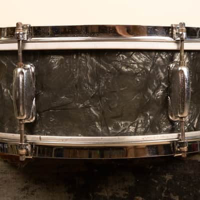 1966 Slingerland 5x14 Black Diamond Pearl Deluxe Student Model Snare Drum image 6