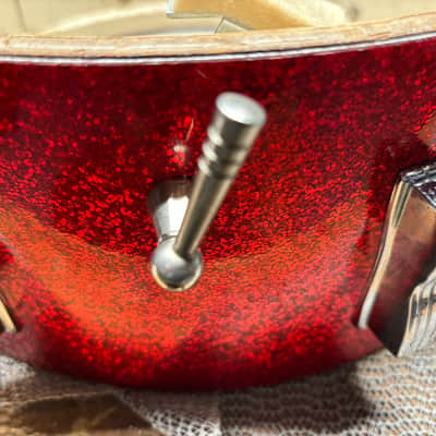 Ludwig Jazzfest 1963 - 5x14 Red Sparkle snare drum image 8