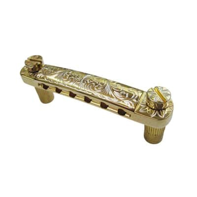Gold Guitar Vintage Engraved Top LP SG Style Stopbar Tailpiece image 2