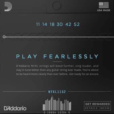 D'Addario NYXL1152 Nickel Wound Medium Top / Heavy Bottom Electric Guitar Strings, 11-52 2015 - 2020 - Nickel image 3