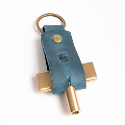 Sonique Drums: XL Leather Drum Key Case (Indigo) image 1
