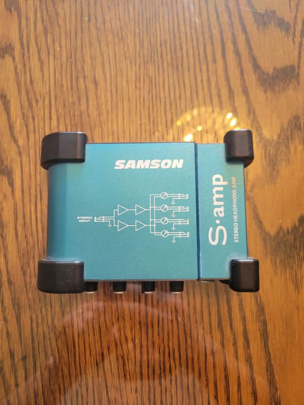 Samson S-Amp S Class Mini Stereo Headphone Amplifier 2010s - Blue/Black image 1