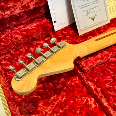 1999 Fender Cunetto Relic Stratocaster — Sherwood Green (Ultra Rare), John Cruz, Collector Condition, Full Set image 8