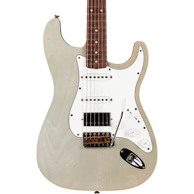 Fender Custom Shop Limited-Edition Double Bound HSS Stratocaster Journeyman Relic Electric Guitar Regular Aged Inca Silver