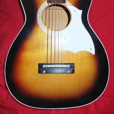 Vintage Silvertone Model 319 Acoustic 1960's Tobacco Sunburst Parlor Guitar image 2