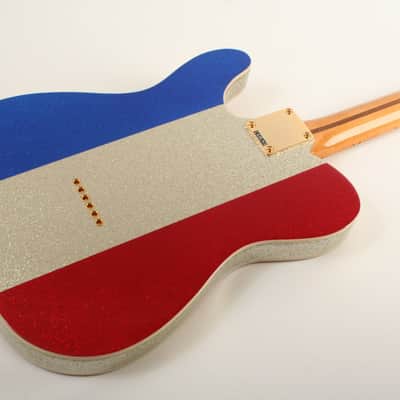 Fender Buck Owens Telecaster Maple Fingerboard Red Silver and Blue Sparkle MX24059251 image 7