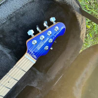Ernie Ball Music Man SWX Silhouette HSH Trem Pacific Blue Sparkle image 3