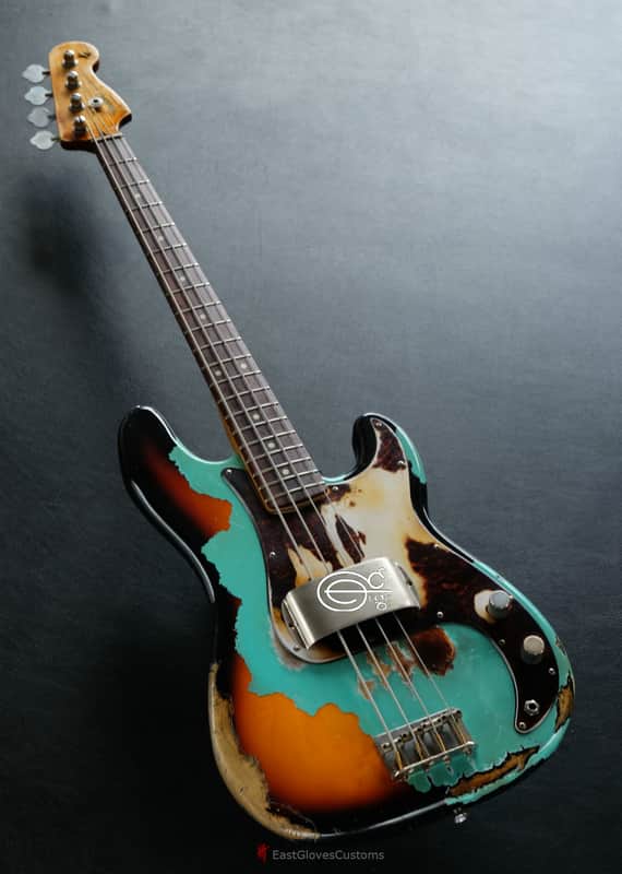 Fender Standard Pricision Bass Seafoam Green on Sunburst Heavy Relic Aged (RARE) image 1