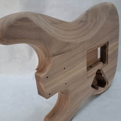 Unfinished Walnut HHH guitar body - for Fender Strat Stratocaster neck Floyd Rose J2186 image 8