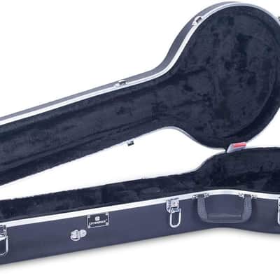 Crossrock ABS Molded Hard Case for 5-Strings Resonator, Gibson Tenor Banjo, Backpack Style, Black image 1