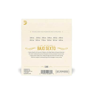 D'Addario EJ86 Phosphor Bronze 12-String Bajo Sexto Strings - .026-.046 image 2