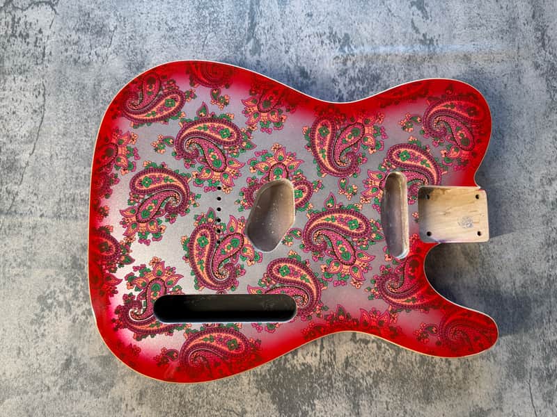 BMC Guitar Body 60's Style Tele® Telecaster® Standard Route Double Bound Red Paisley image 1