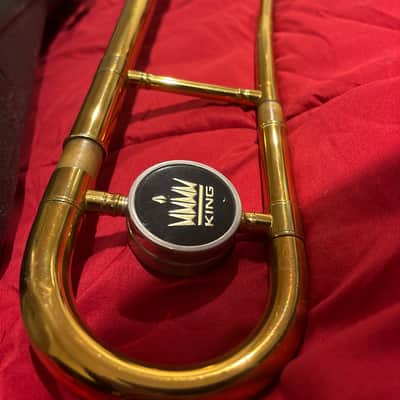 King 606 Student Model Tenor Trombone 2010s - Clear-Lacquered Brass image 5