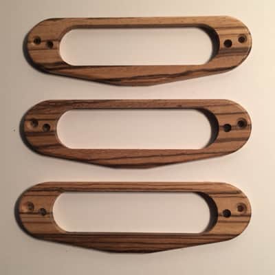 Guilford Zebrawood Set of 3 Single Coil Pickup Rings  Natural Wood image 1