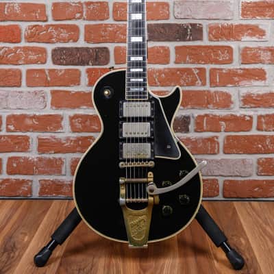Gibson Les Paul Custom 3-Pickup with Bigsby Ebony 1960 w/Hardshell Case (Refin/Refret/Headstock Repair) image 4