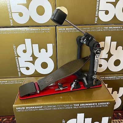 DW DWCP5050AD4C 5000 Series 50th Anniversary Single Bass Drum Pedal 2020s - Carbon Fiber image 7