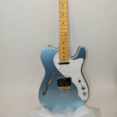 2017 Fender American Elite Telecaster Thinline Electric Guitar, Maple Fingerboard, Mystic Blue Ice w/ Case image 2