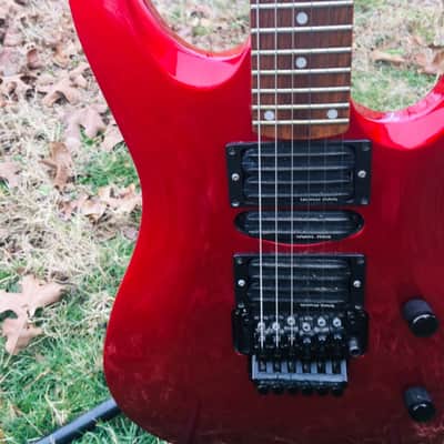 Kramer Striker Custom 424 2000 Crimson Floyd Rose Locking Nut Quad Rail pickups Hockey stick neck image 2