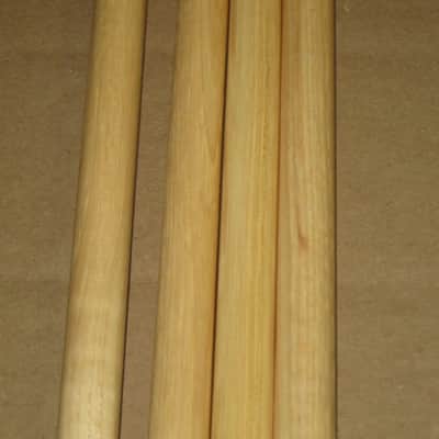 TWO new pairs (no packaging) near A+ Musician's Gear Hickory Drumsticks similar in size & head to Promark Finesse 718: small round tip, Length: 16 1/4" / 412.8mm, Diameter: .551" / 14mm, satin finish (plain, meaning NO graphics / NO paper sleeve) image 24