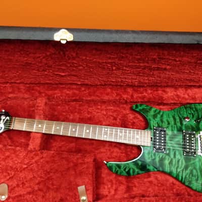 Brian Moore Custom Shop C55P Piezo 1997 Quilt Maple Top , Green image 2
