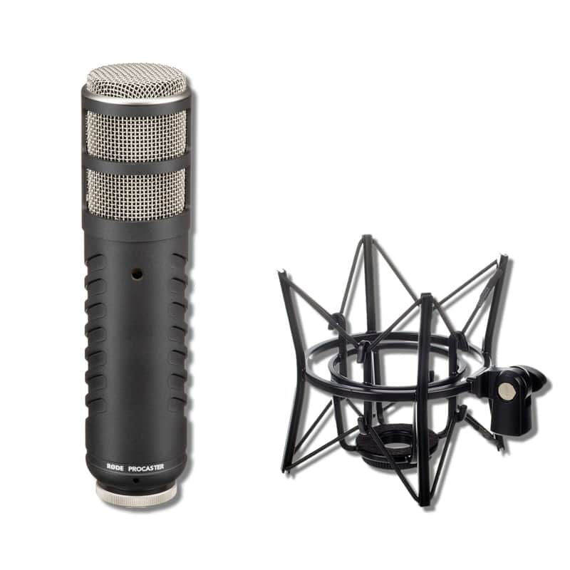 Rode Procaster Cardioid Dynamic Broadcast Microphone with Rode PSM1 Shockmount and Cable Ties image 1