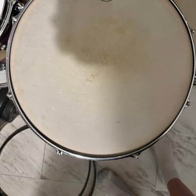 Ultra-Rare 1960s Slingerland Windsor 14" Artist Model Snare - Factory Tri-Band Red Sparkle & Black Diamond Pearl image 6