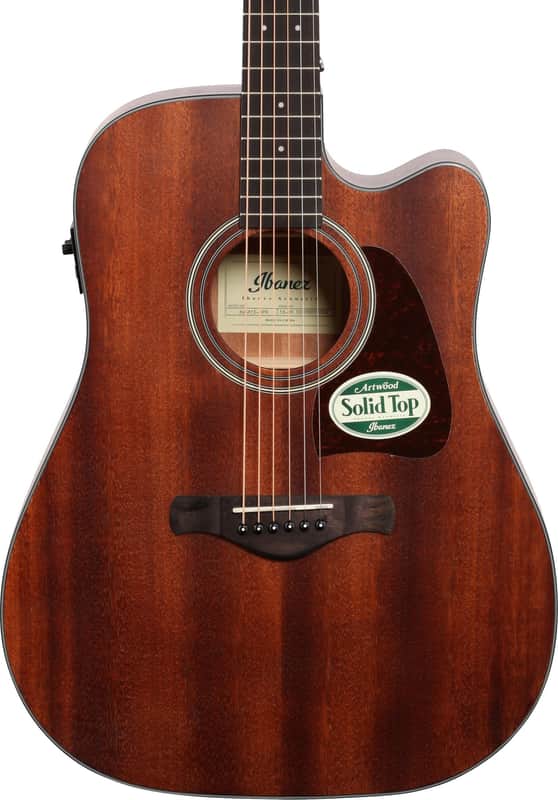 Ibanez AW54CE Artwood Traditional Acoustic-Electric Guitar, Open Pore Natural w/ Stand, Tuner, Bag, and Cable image 1