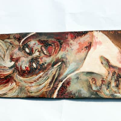burnyblack custom guitar strap leather - Zombie brown image 6