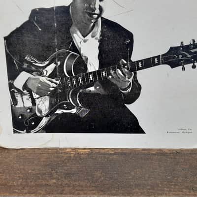 Vintage Circa 1961 Gibson Barney Kessel Guitar Countertop Dealer Display Sign! Rare, Original Music Store Advertising! image 3