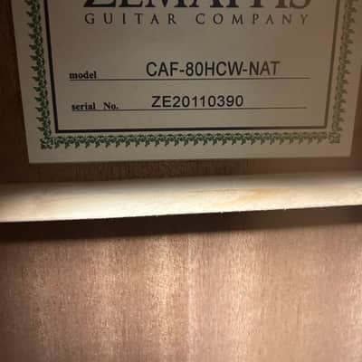 Zemaitis CAF-80HCW-NAT Acoustic Guitar w/Electronics - Natural image 3