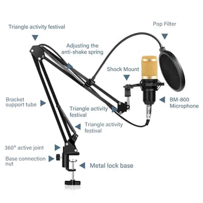 Recording Microphone Mic Stand Studio Condenser Microphone Vocal Recording KTV Karaoke Microphone image 2