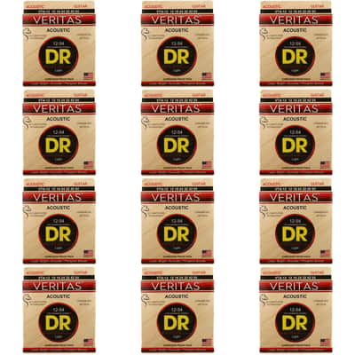 DR Strings VTA-12 Veritas Phosphor Bronze Acoustic Guitar Strings - .012-.054 Light (12 Pack) image 1