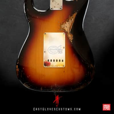 Fender Stratocaster Sunburst Paisley/Pelham Blue Heavy Relic by East Gloves Customs image 10