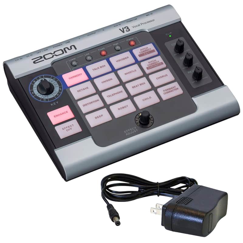 Zoom V3 Multi-Effects Vocal Processor Bundle with 9V Pedal Power Supply V-3 image 1