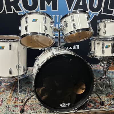 Ludwig Late 1970s Classic Maple Drum Set 22", 16", 13", 12", 10", White Cortex image 1