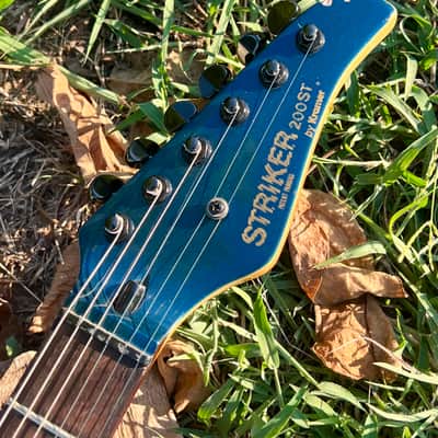Vintage 1985 Kramer Striker 200ST Guitar with ESP Flicker Tremolo in Midnight Blue image 7