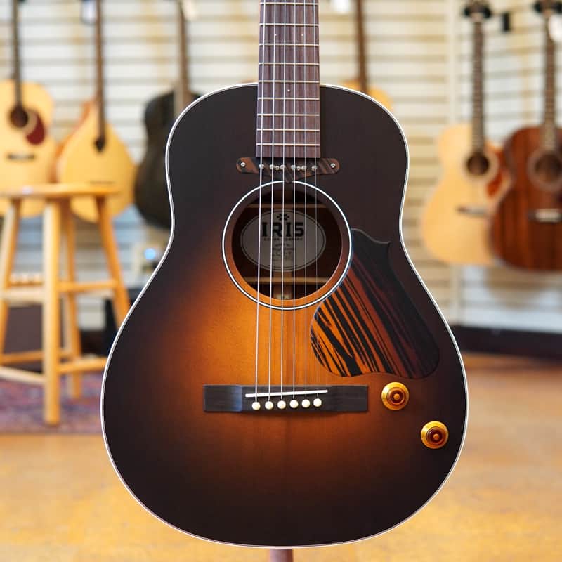 Iris Guitars CH-e Model Sitka Spruce/Mahogany Acoustic-Electric Guitar Sunburst w/P90 Pickup, Hard Case image 1