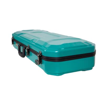 Crossrock 4/4 size Violin Case | ABS Molded Hardshell with Interior Compartment, 2 Bow Holders, Security Lock, and Detachable Straps-Mint Blue image 4