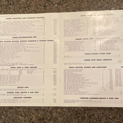 Fender Vintage 1962 Price List ( September 1962 ) 1962 Mint condition- no marks, no tears. image 4