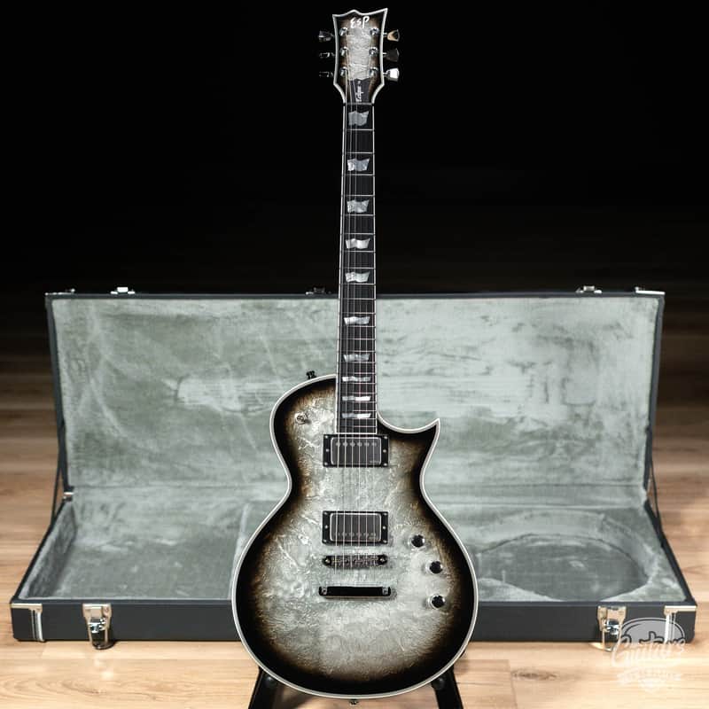 ESP Eclipse Custom Original Series Guitar w/ Case – Silver Liquid Metal Burst image 1